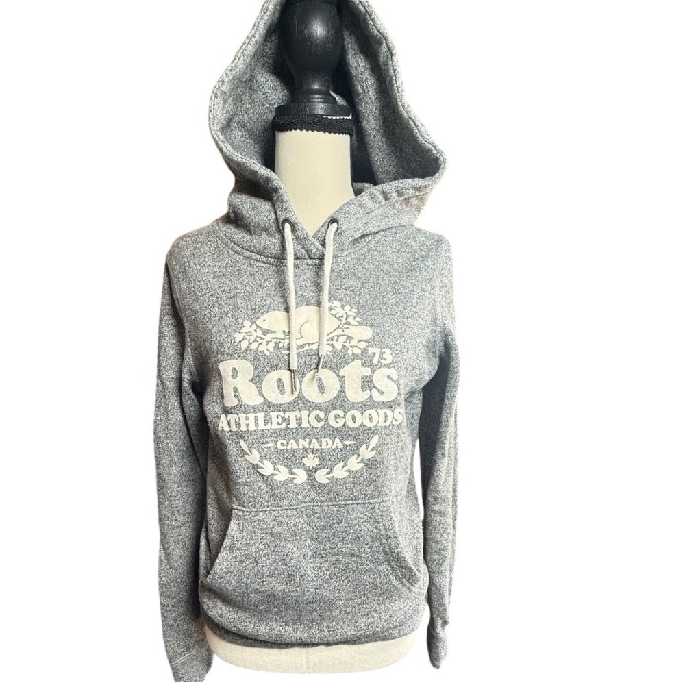 Roots Hoodie Womens XS Gray Athletic Goods Salt and Pepper Pullover
